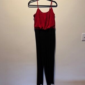 Enfocus Studio Red and Black Jumpsuit